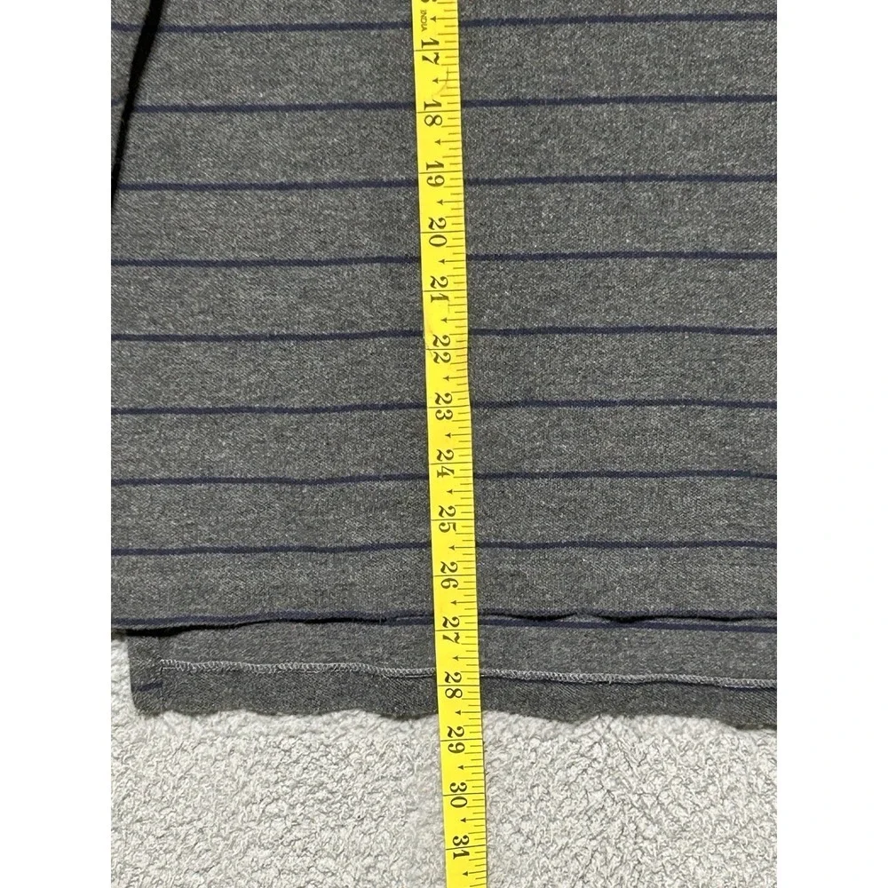 Vintage Polo Ralph Lauren Mens L Gray Striped Long Sleeve Polo Shirt